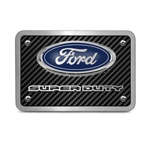 iPick Image Made for Ford Super-Duty 3D Logo Carbon Fiber Texture Billet Aluminum 2" Tow Hitch Cover