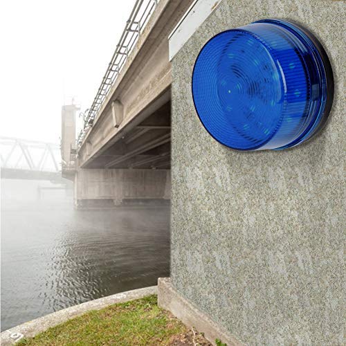 12V Blue Alarm Signal, Blue LED Strobe Beacon Alarm Flashing Light without Sound Explosion-proof, Can be Used in the Field for Home Security Alarm System