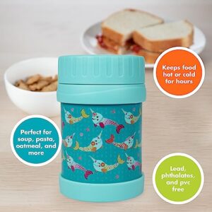 Bentology Stainless Steel Insulated Lunch 13 oz Jar for Kids –Large Leak-Proof Storage Container for Hot & Cold Food, Soups, Liquids - BPA Free - Fits Most Lunch Boxes and Bags - Narwhal