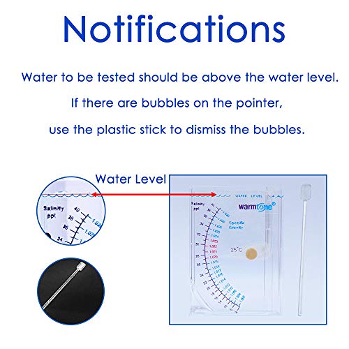 capetsma Salinity Tester, Accurate Sea Hydrometer Aquarium Marine Salinity Meter for Fish Tank Pond Water Saltwater Freshwater Specific Gravity Test