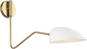 feiss ew1071mwt contemporary modern one light wall sconce from jane collection in brass-antique finish