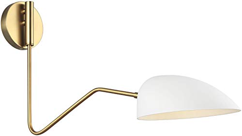 Feiss EW1071MWT Contemporary Modern One Light Wall Sconce from Jane Collection in Brass-Antique Finish