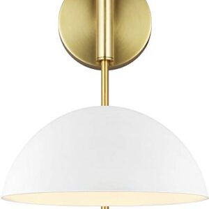 Feiss EW1071MWT Contemporary Modern One Light Wall Sconce from Jane Collection in Brass-Antique Finish