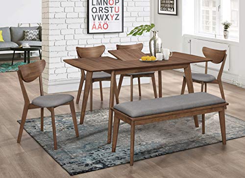 Coaster Furniture Alfredo Upholstered Grey and Natural Walnut (Set of 2) Dining Chair 17.5" D x 21.75" W x 31.25" H 108082