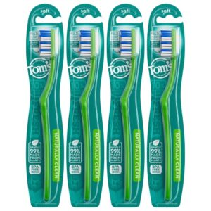 tom's of maine naturally clean toothbrush, soft, 4-pack