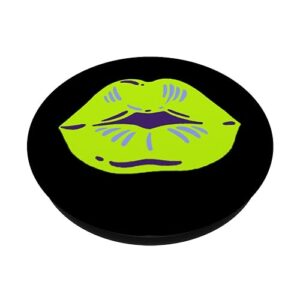 Yellow Green Bright Sexy Lips PopSockets PopGrip: Swappable Grip for Phones & Tablets PopSockets Standard PopGrip