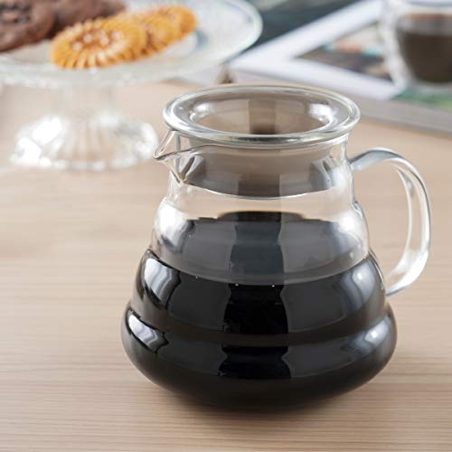 BLUE BREW BB1008 600 ML(20oz), Glass Coffee Server for Pour Over Coffee Maker, Heat Resistant Glass Coffee Carafe