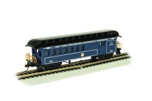 old-time combine car with round end clerestory roof - b&o royal blue - ho scale