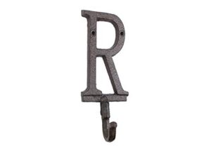hampton nautical cast iron letter r alphabet wall hook 6" - cast iron decor - cast iron home dec