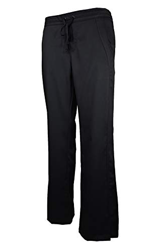 Natual Uniforms Women's Ultra Soft Modern Fit Drawstring Scrub Pant (Black, Large)