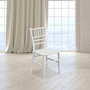 emma + oliver child’s all occasion white resin chiavari chair for home or home based rental business