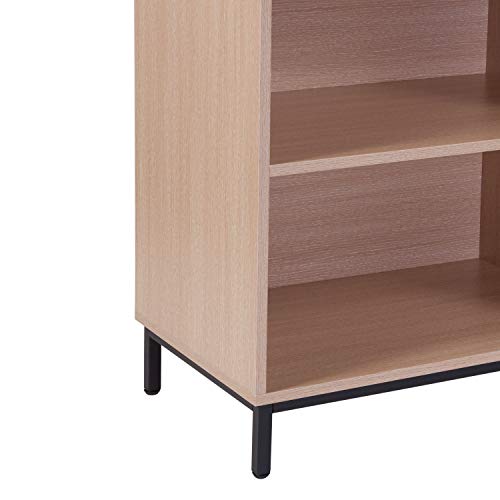 EMMA + OLIVER 4 Shelf 29.5" H Open Bookcase Storage in Oak Wood Grain Finish