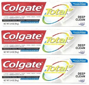 colgate total toothpaste, deep clean, paste 3.4 oz (pack of 3)