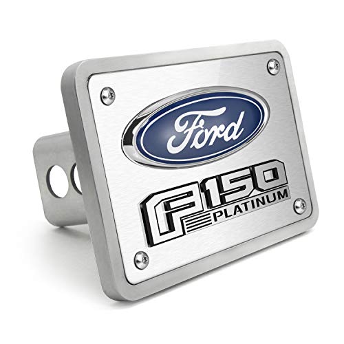 iPick Image Made for Ford F150 Platinum 3D Logo Brushed 3/8" Thick Billet Aluminum 2" Tow Hitch Cover