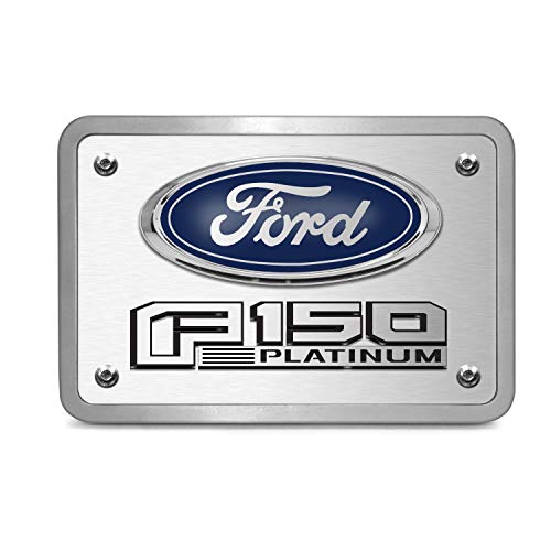 iPick Image Made for Ford F150 Platinum 3D Logo Brushed 3/8" Thick Billet Aluminum 2" Tow Hitch Cover