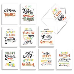 The Best Card Company - 20 Boxed Thank You Cards (4 x 5.12 Inch) - Assorted Stationery Set (10 Designs, 2 Each) - Words of Appreciation AM9633TYB-B2x10