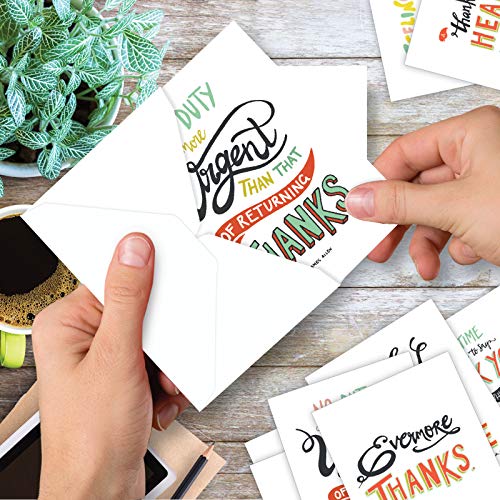 The Best Card Company - 20 Boxed Thank You Cards (4 x 5.12 Inch) - Assorted Stationery Set (10 Designs, 2 Each) - Words of Appreciation AM9633TYB-B2x10