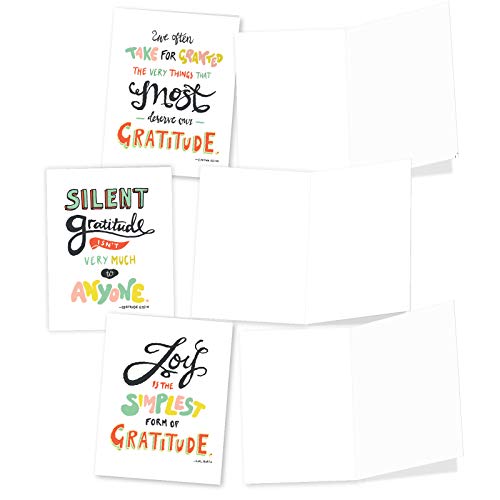 The Best Card Company - 20 Boxed Thank You Cards (4 x 5.12 Inch) - Assorted Stationery Set (10 Designs, 2 Each) - Words of Appreciation AM9633TYB-B2x10