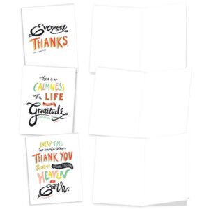 The Best Card Company - 20 Boxed Thank You Cards (4 x 5.12 Inch) - Assorted Stationery Set (10 Designs, 2 Each) - Words of Appreciation AM9633TYB-B2x10