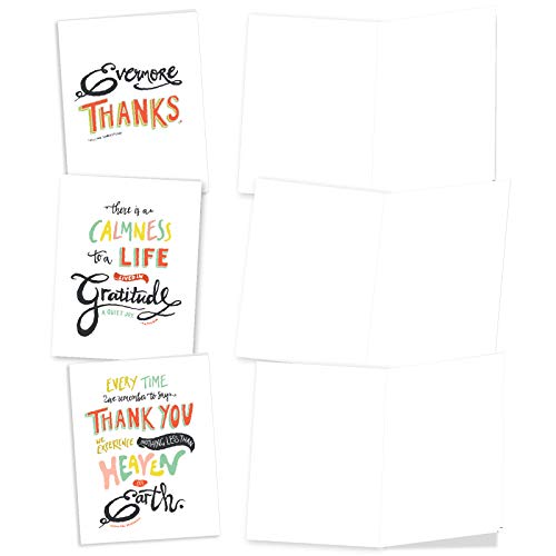 The Best Card Company - 20 Boxed Thank You Cards (4 x 5.12 Inch) - Assorted Stationery Set (10 Designs, 2 Each) - Words of Appreciation AM9633TYB-B2x10