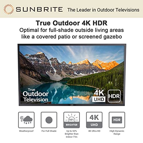 SunBriteTV Outdoor Television | 75-inch Veranda (2nd Gen) 4K UHD HDR LED TV, SB-V-75-4KHDR-BL