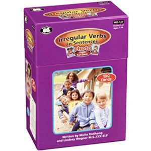 Super Duper Publications | Irregular Verbs in Sentences Photo Fun Deck Flash Cards | Educational Learning Resource for Children