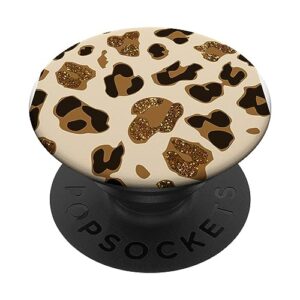 gold, brown, leopard print, cheetah print popsockets popgrip: swappable grip for phones & tablets popsockets standard popgrip