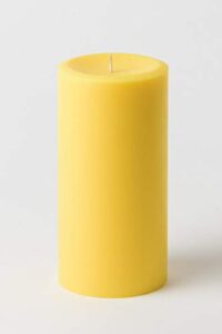 3" x 6" hand poured solid color unscented pillar candles set of 3 - (yellow)