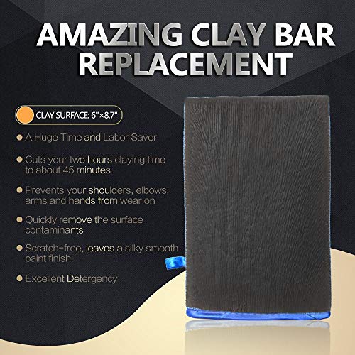 AIVS Clay Mitt, Fine Grade Clay Bar Mitt Surface Prep Mitt Finish Clay Bar Mitt Wash Mitt Clay Eraser Mitt for Auto Detailing Clay Bar Alternative Novel Detailing Tool & Kit,1-Pack