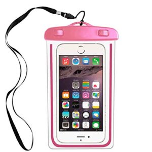 universal waterproof case,waterproof phone pouch dry bag compatible with iphone 11 pro max xs max/xr/x/8/8p/7/7p,galaxy s9,s8 s6 plus edge diagonal to 6.3",pouch pools beach kayaking travel bath-pink