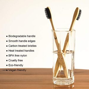 Isshah Biodegradable Eco-Friendly Natural Compostable Bamboo Toothbrushes - Pack Of 8