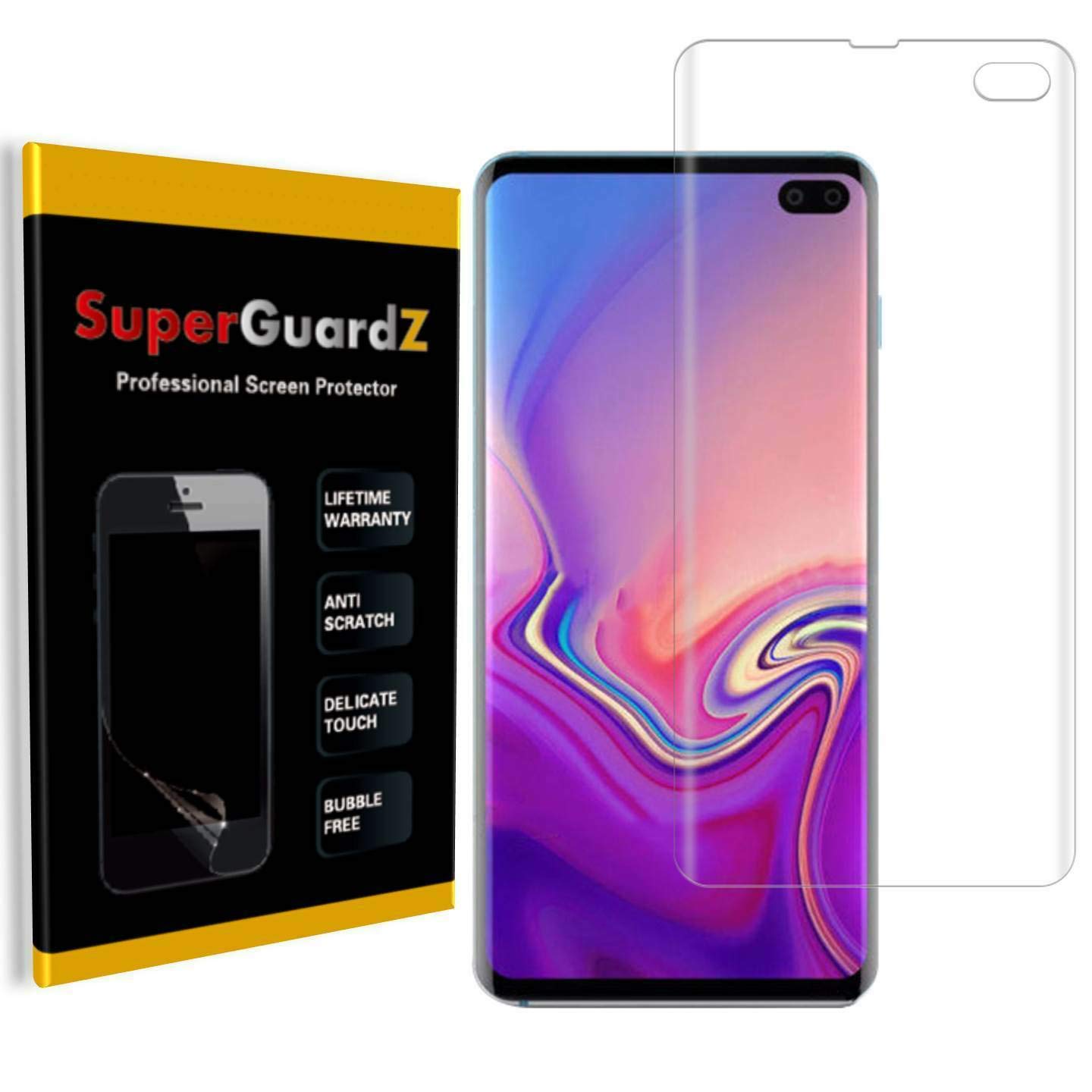 [3-Pack] for Samsung Galaxy S10+ / S10 Plus Screen Protector [3D Curved Full Coverage], SuperGuardZ, Anti-Glare, Matte, Anti-Fingerprint [Lifetime Replacement]