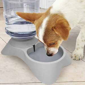 Animal Planet Dog Gravity Feeder - Water Bowl Dispenser : 50 Oz Grey Automatic Pet Feeding for Dogs & Cats, No Spilling Watering Supplies