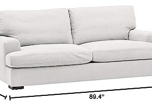 Amazon Brand – Stone & Beam Lauren Down-Filled Oversized Sofa Couch, 89"W, Pearl