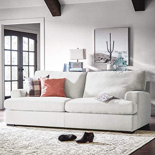 Amazon Brand – Stone & Beam Lauren Down-Filled Oversized Sofa Couch, 89"W, Pearl