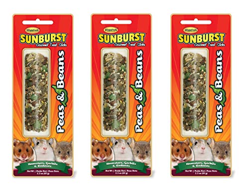 Higgins Sunburst Gourmet Treat Stick, 2.5 Ounces, Peas and Beans Flavor for Rabbits Guinea Pigs and Chinchillas (3 Pack)