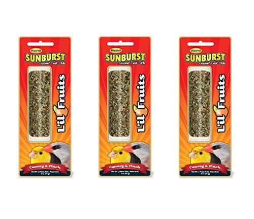 Higgins 3 Pack of Sunburst Gourmet Treat Sticks, 3 Ounces Each, L'il Fruits Flavor for Canaries and Finches