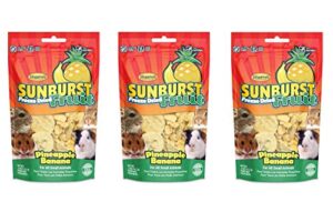 higgins sunburst pineapple banana, 0.5 ounces, freeze-dried fruit for all small animals (3 pack - 0.5 ounces)