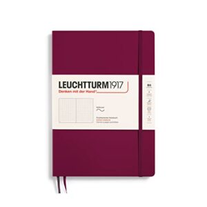 leuchtturm1917 - notebook softcover composition b5-123 numbered pages for writing and journaling (dotted, port red)