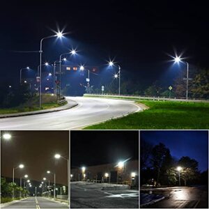 LEDMyplace 150W LED Pole Light with Photocell 5700K Universal Mount White AC120-277V Commercial Parking Lot Lights