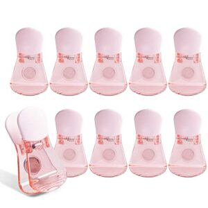 cook with color 10 pc bag clip with magnet- chip bag clip, sealing food clips, plastic clips for food and kitchen storage, chip clip and snack bag clips, fridge clips - pink