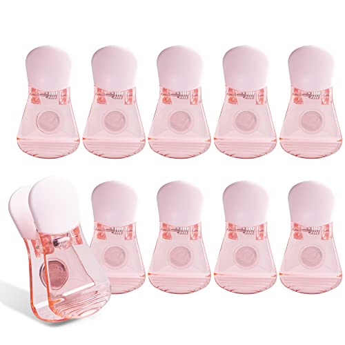 COOK WITH COLOR 10 Pc Bag Clip with Magnet- Chip Bag Clip, Sealing Food Clips, Plastic Clips for Food and Kitchen Storage, Chip Clip and Snack Bag Clips, Fridge Clips - Pink