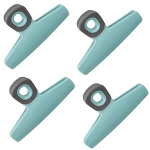 cook with color food clips - chip bag clips set of 4, 5 inches wide heavy duty chip clips, large bag clips for food storage with air tight seal grip for bread bags, snack bags and food bags - (teal)