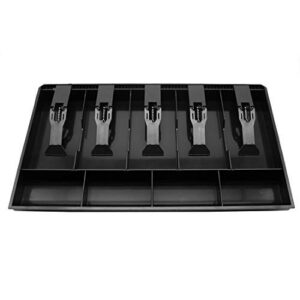 Cash Money Tray Replacement 5 Bill/ 4 Coin Drawer Register Insert Tray Storage Case with Plastic Clip(5 Bill/4 Coin-Black)