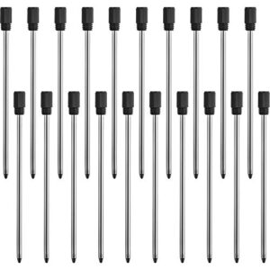 tecunite 2.75 inch ballpoint pen refills for diamond crystal stylus pens and ballpoint pens with black velvet bag, 20 pieces (black refill)
