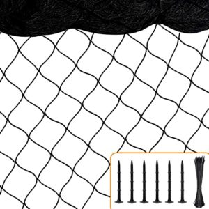 bird netting 25'x50' with 2.4" square mesh garden netting bird net for chicken coop, poultry netting heavy duty nylon netting for garden, aviary, pests, deer fence chicken netting fruit tree netting