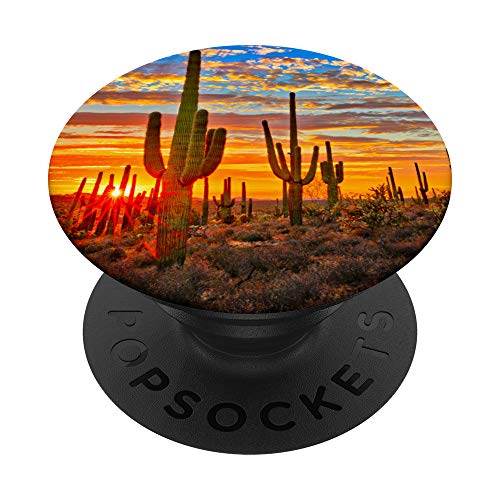 Arizona Nevada Desert Real Cactus Plant Sunset Western Lands PopSockets PopGrip: Swappable Grip for Phones & Tablets