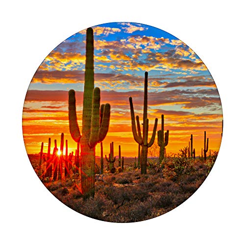 Arizona Nevada Desert Real Cactus Plant Sunset Western Lands PopSockets PopGrip: Swappable Grip for Phones & Tablets