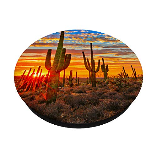 Arizona Nevada Desert Real Cactus Plant Sunset Western Lands PopSockets PopGrip: Swappable Grip for Phones & Tablets