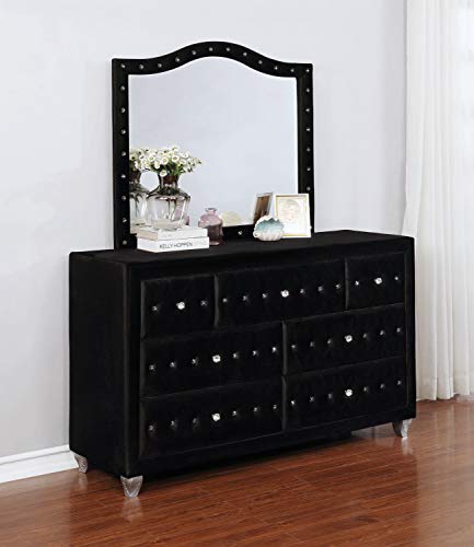 Coaster Furniture Deanna 7-Drawer Rectangular Black Dresser 20" D x 37.75" H 206103